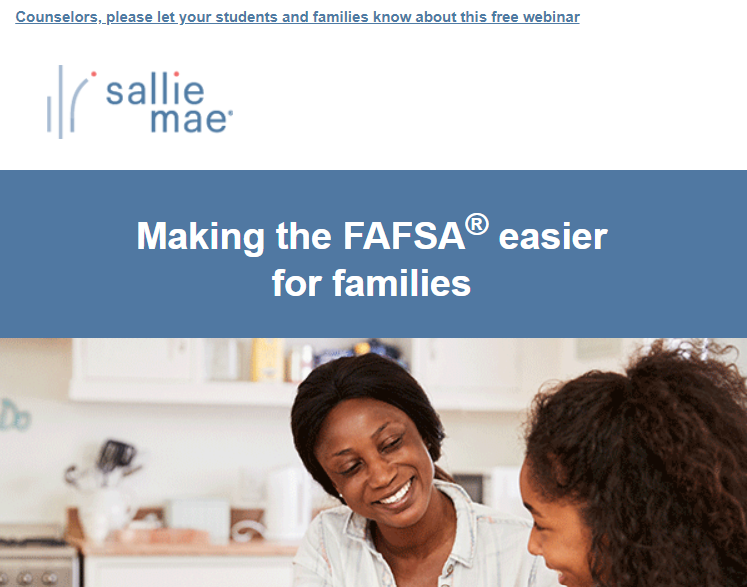 FREE FAFSA Webinar Oct. 1st & 8th for Seniors