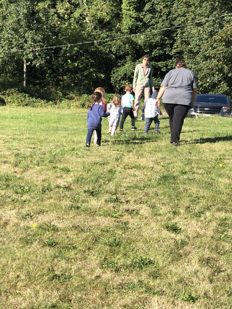 Pre-school learning to follow the leader