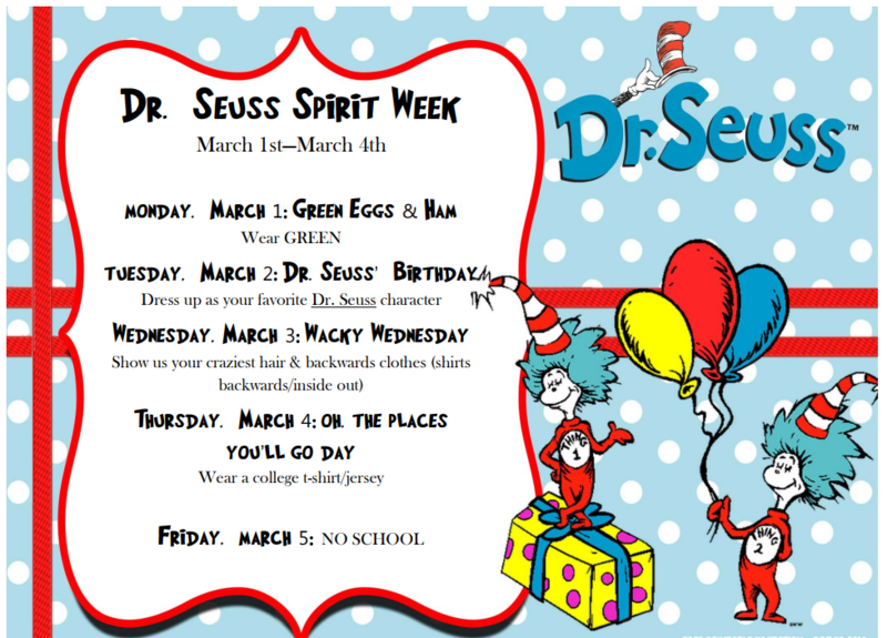 Dr. Seuss Week March 1st 4th! Winlock School District